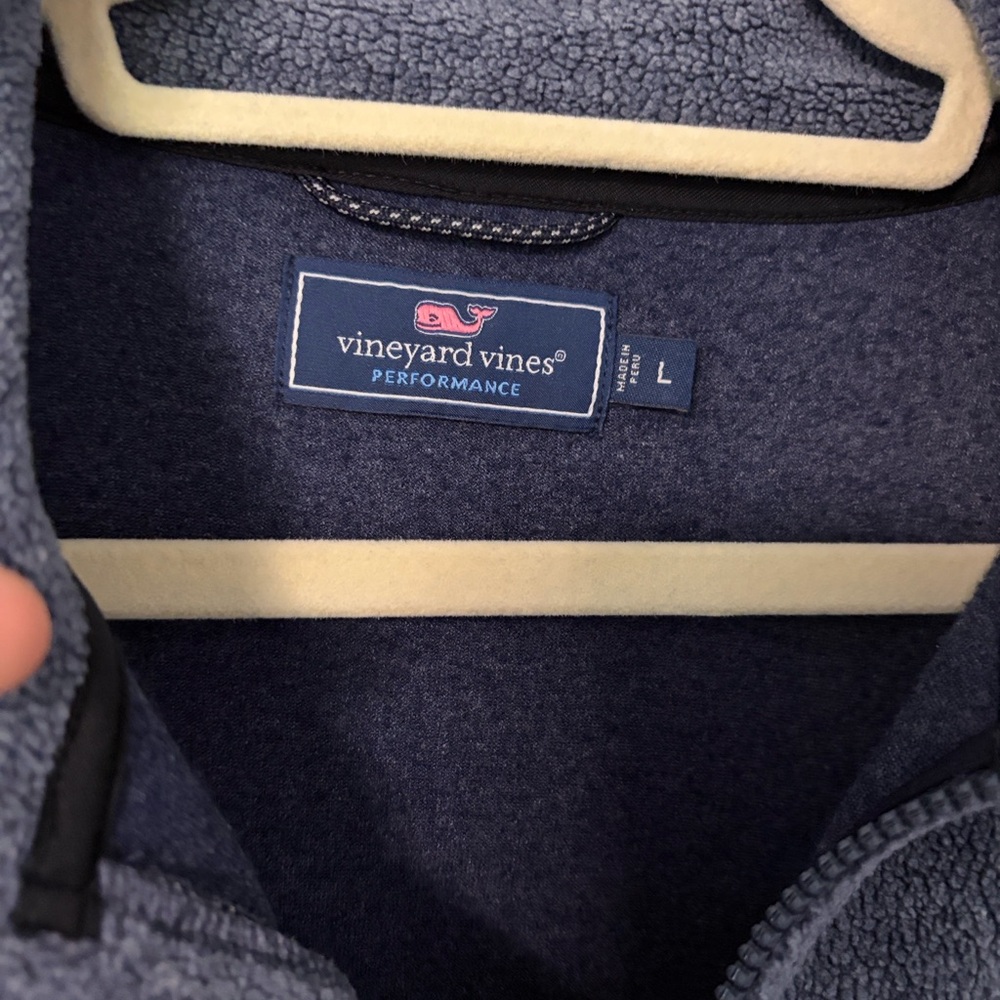 Vineyard Vines Men's Navy Sherpa-lined Quarter-Zip - Picture 2 of 6